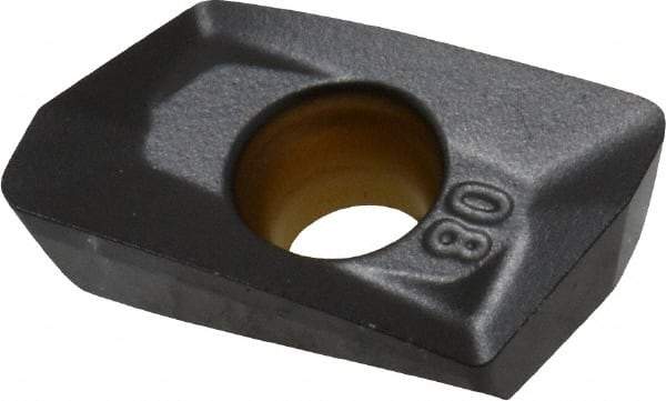 Kennametal - EC1008 LD Grade KCPK30 Carbide Milling Insert - TiN/TiCN/Al2O3 Finish, 0.148" Thick, 0.8mm Corner Radius - USA Tool & Supply