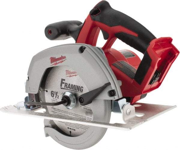 Milwaukee Tool - 18 Volt, 6-1/2" Blade, Cordless Circular Saw - 3,200 RPM, Lithium-Ion Batteries Not Included - USA Tool & Supply