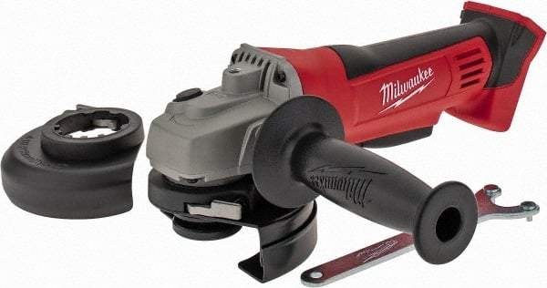 Milwaukee Tool - 4-1/2" Wheel Diam, 9,000 RPM, Cordless Cutoff & Cutoff-Grinder Tool - Right Angle Handle - USA Tool & Supply