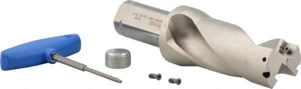 Iscar - 4" Max Drill Depth, 2xD, 2" Diam, Indexable Insert Drill - 2 Inserts, 1-1/2" Shank Diam, Straight Shank - USA Tool & Supply