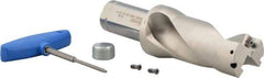 Iscar - 4" Max Drill Depth, 2xD, 2" Diam, Indexable Insert Drill - 2 Inserts, 1-1/2" Shank Diam, Straight Shank - USA Tool & Supply