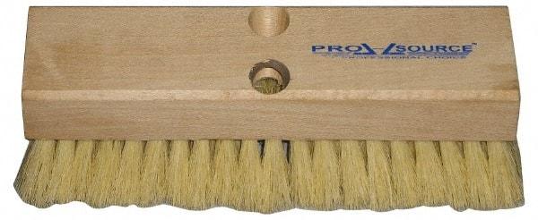 PRO-SOURCE - 2" Bristle Length, Tampico Scrub Brush - 10" OAL, Tapered Handle, Hardwood Block - USA Tool & Supply