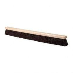 PRO-SOURCE - 36" Heavy Duty Palmyra Push Broom - 4" Bristle Length, Wood Block, Bolt-On Handle Connection, Handle Sold Separately - USA Tool & Supply