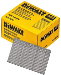 DeWALT - 16 Gauge 2" Long Finishing Nails for Power Nailers - Grade 2 Steel, Galvanized Finish, Straight Stick Collation - USA Tool & Supply