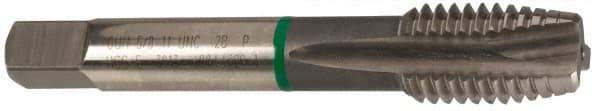 Guhring - #6-40 UNF, 3 Flute, Bright Finish, Cobalt Spiral Point Tap - Plug Chamfer, Right Hand Thread, 2" OAL, 0.433" Thread Length, 0.141" Shank Diam, 2B Class of Fit, Series 3914 - Exact Industrial Supply
