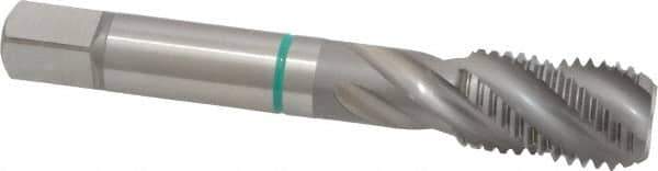 Guhring - M16x2.00 Metric Coarse 4 Flute 6H Modified Bottoming Spiral Flute Tap - Cobalt, Bright Finish, 3-13/16" OAL, Right Hand Flute, Right Hand Thread, Series 3918 - USA Tool & Supply