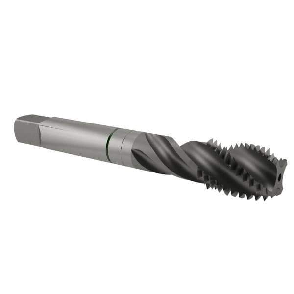 Guhring - 5/8-11 UNC 4 Flute 2B Modified Bottoming Spiral Flute Tap - Cobalt, Bright Finish, 3-13/16" OAL, Right Hand Flute, Right Hand Thread, Series 3919 - USA Tool & Supply