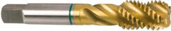 Guhring - M16x2.00 Metric Coarse 4 Flute 6H Modified Bottoming Spiral Flute Tap - Cobalt, TiN Finish, 3.811" OAL, Right Hand Flute, Right Hand Thread, Series 3921 - Exact Industrial Supply