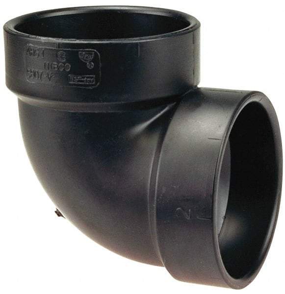 NIBCO - 2", ABS Drain, Waste & Vent Pipe 90 Vent Elbow - Hub x Hub - USA Tool & Supply