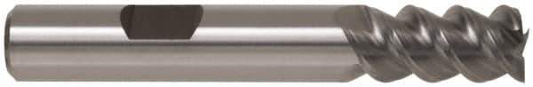 Hertel - 7/8" Diam, 1-7/8" LOC, 3 Flute Powdered Metal Roughing & Finishing Square End Mill - Uncoated, 4-1/2" OAL, 7/8" Shank Diam, Weldon Shank, 60° Helix, Centercutting - USA Tool & Supply