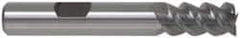 Accupro - 1", 2" LOC, 1" Shank Diam, 4-1/2" OAL, 3 Flute, Powdered Metal Square End Mill - Single End, TiCN Finish, Spiral Flute, 42° Helix, Centercutting, Right Hand Cut, Right Hand Flute - USA Tool & Supply