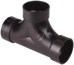 NIBCO - 4", ABS Drain, Waste & Vent Pipe Two Way Cleanout Tee - Hub x Hub x Hub - USA Tool & Supply
