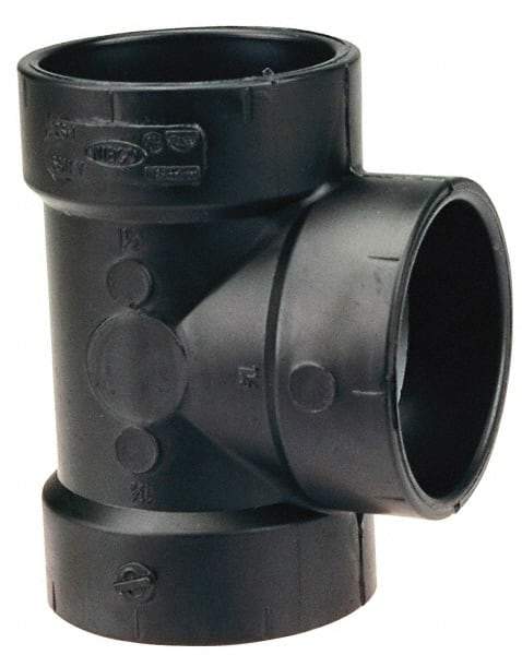 NIBCO - 3 x 3 x 2", ABS Drain, Waste & Vent Pipe Vent Tee - Hub x Hub x Hub - USA Tool & Supply