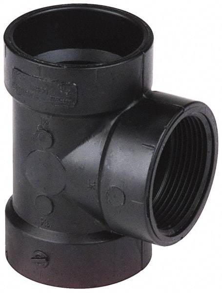 NIBCO - 2", ABS Drain, Waste & Vent Pipe Test Tee - Hub x Hub x FIPT Less Plug - USA Tool & Supply