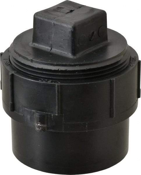 NIBCO - 3", ABS Drain, Waste & Vent Pipe Cleanout Adapter - Spig x CO with Plug - USA Tool & Supply