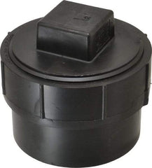 NIBCO - 4", ABS Drain, Waste & Vent Pipe Cleanout Adapter - Spig x CO with Plug - USA Tool & Supply