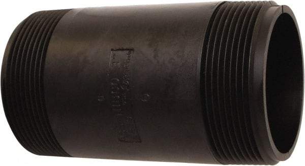 NIBCO - Threaded Both Ends Drain Pipe Nipple - 3 x 6" Pipe, ABS - USA Tool & Supply