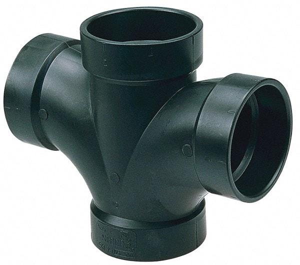 NIBCO - 4 x 4 x 3 x 3", ABS Drain, Waste & Vent Pipe Double Sanitary Tee - All Hub - USA Tool & Supply