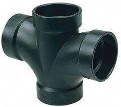 NIBCO - 4 x 4 x 3 x 3", ABS Drain, Waste & Vent Pipe Double Sanitary Tee - All Hub - USA Tool & Supply