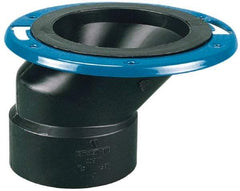 NIBCO - 4 x 3" Pipe, 5-3/8" OD, ABS Offset Adjustable Closet Flange - 180° Max Working Temp, Hub End Connections - USA Tool & Supply
