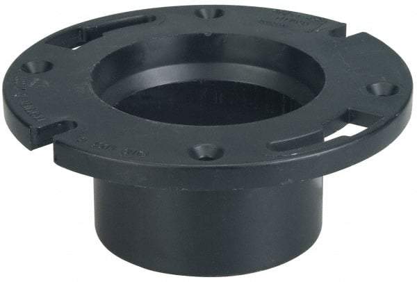 NIBCO - 3 or 4" Pipe, 5-3/8" OD, ABS Flush Closet with Pipe Stop & Knockout - 180° Max Working Temp, Hub or Spig End Connections - USA Tool & Supply