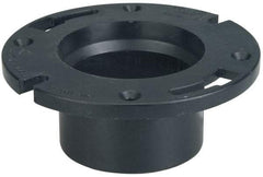 NIBCO - 3 or 4" Pipe, 5-3/8" OD, ABS Flush Closet with Pipe Stop & Knockout - 180° Max Working Temp, Hub or Spig End Connections - USA Tool & Supply