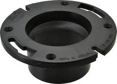 NIBCO - 3 or 4" Pipe, 5-3/8" OD, ABS Flush Closet Flange with Pipe Stop - 180° Max Working Temp, Hub or Spig End Connections - USA Tool & Supply