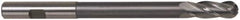 Hertel - 5/8" Diam, 1-1/2" LOC, 4 Flute High Speed Steel Ball End Mill - TiN Finish, Single End, 7-1/8" OAL, 5/8" Shank Diam - USA Tool & Supply