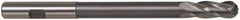 Hertel - 1/2" Diam, 1-1/4" LOC, 4 Flute High Speed Steel Ball End Mill - TiN Finish, Single End, 6" OAL, 1/2" Shank Diam - USA Tool & Supply