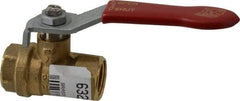 Value Collection - 3/8" Pipe, Full Port, Brass UL Listed Ball Valve - 1 Piece, Inline - One Way Flow, FNPT x FNPT Ends, Lever Handle, 600 WOG, 150 WSP - USA Tool & Supply