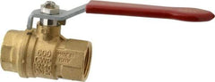 Value Collection - 3/4" Pipe, Full Port, Brass UL Listed Ball Valve - 1 Piece, Inline - One Way Flow, FNPT x FNPT Ends, Lever Handle, 600 WOG, 150 WSP - USA Tool & Supply