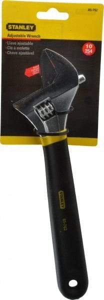 Stanley - 1-3/8" Jaw Capacity, 10" Standard Adjustable Wrench - Steel, Chrome Finish, 10-1/4" OAL - USA Tool & Supply