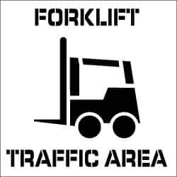 NMC - Forklift Traffic Area Stencil - 0.06 Inch Thick, Polyethylene, English - USA Tool & Supply