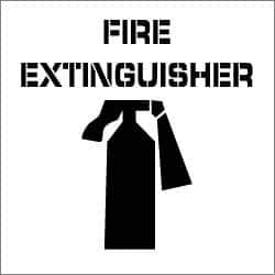 NMC - Fire Extinguisher Stencil - 0.06 Inch Thick, Polyethylene, English - USA Tool & Supply