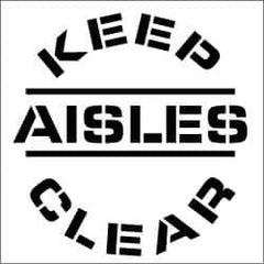NMC - Keep Aisles Clear Stencil - 0.06 Inch Thick, Polyethylene, English - USA Tool & Supply