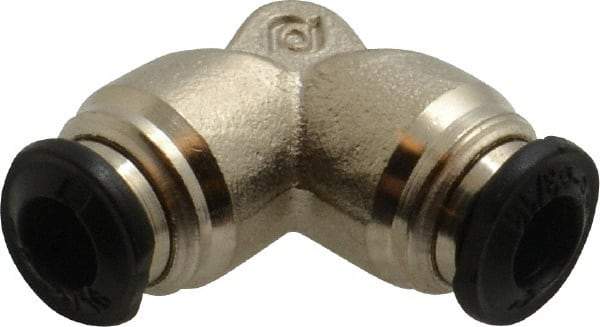 Alpha Technologies - 5mm Outside Diam, Nickel Plated Brass Push-to-Connect Tube Union Elbow - 250 Max psi, Tube to Tube Connection, Buna O-Ring - USA Tool & Supply