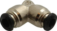 Alpha Technologies - 5mm Outside Diam, Nickel Plated Brass Push-to-Connect Tube Union Elbow - 250 Max psi, Tube to Tube Connection, Buna O-Ring - USA Tool & Supply