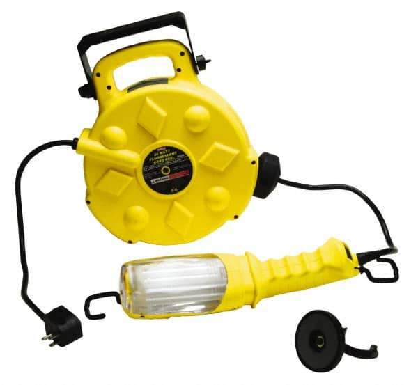 Bayco - 120 Volt, 26 Watt, Electric, Fluorescent Portable Handheld Work Light - 50' Cord, 1 Head, 1,800 Lumens, Polypropylene, 384mm Long x 351mm Wide x 135mm High - USA Tool & Supply