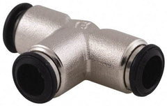 Alpha Technologies - 14mm Outside Diam, Nickel Plated Brass Push-to-Connect Tube Union Tee - 250 Max psi, Tube to Tube Connection, Buna O-Ring - USA Tool & Supply