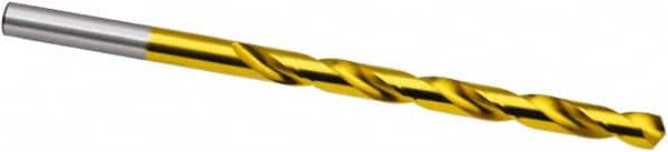 Taper Length Drill Bit: 0.1004″ Dia, 118 ° TiN Finish, RH Cut, Spiral Flute, Straight Shank, Series 667