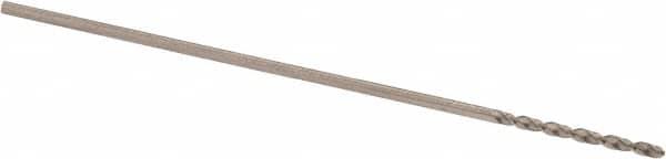 Micro Drill Bit: 0.04″ Dia, 135 ° Bright/Uncoated, 2″ OAL, Spiral Flute