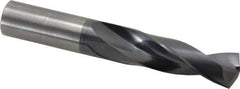 Accupro - 3/4" 140° Solid Carbide Jobber Drill - AlTiN Finish, Right Hand Cut, Spiral Flute, Straight Shank, 5" OAL, Notched Point - USA Tool & Supply