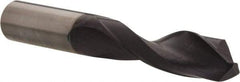 Accupro - 9/16" 140° Solid Carbide Jobber Drill - AlTiN Finish, Right Hand Cut, Spiral Flute, Straight Shank, 4" OAL, Notched Point - USA Tool & Supply