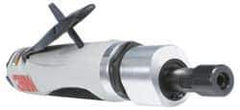 3M - 1/4" Collet, Straight Handle, Air Straight Die Grinder - 12,000 RPM, Directional Exhaust, 35 CFM, 1 hp, 90 psi, 1/4 NPT Inlet - USA Tool & Supply