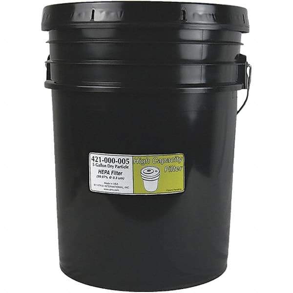 Atrix - High Capacity HEPA Filter Bucket - 5 Gal filter, HEPA (99.97% efficient @ .3 micron) - USA Tool & Supply