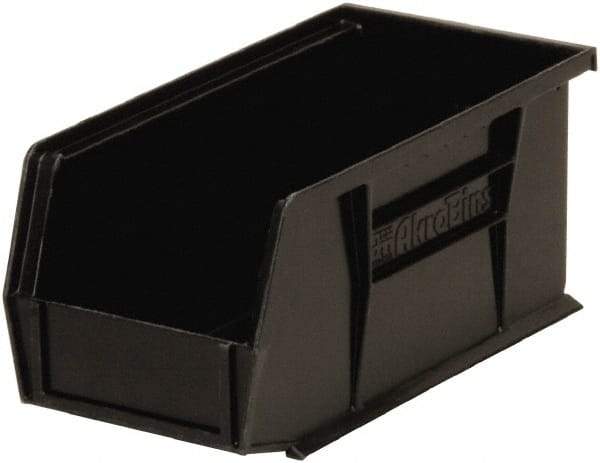Akro-Mils - 30 Lb. Load Capacity, 10-7/8" Deep, Black Polymer Hopper Stacking Bin - 5" High x 5-1/2" Wide x 10-7/8" Long - USA Tool & Supply