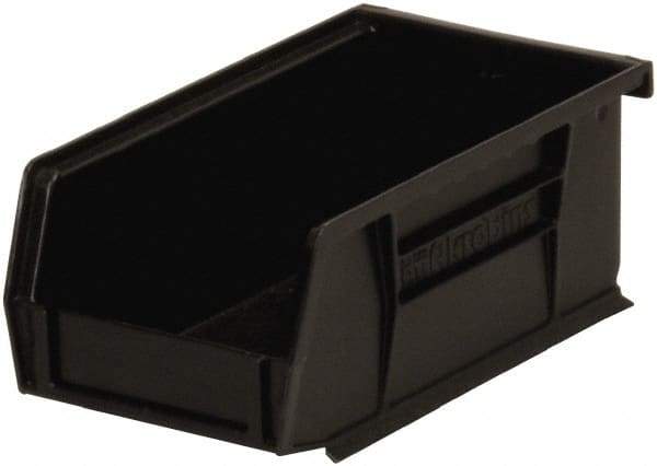 Akro-Mils - 10 Lb. Load Capacity, 7-3/8" Deep, Black Polymer Hopper Stacking Bin - 3" High x 4-1/8" Wide x 7-3/8" Long - USA Tool & Supply