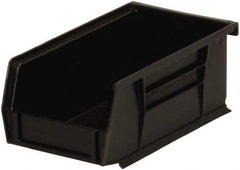 Akro-Mils - 10 Lb. Load Capacity, 7-3/8" Deep, Black Polymer Hopper Stacking Bin - 3" High x 4-1/8" Wide x 7-3/8" Long - USA Tool & Supply