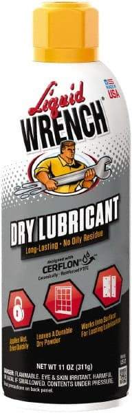 Liquid Wrench - 11 oz Aerosol Dry Film with PTFE Lubricant - Clear, -300°F to 650°F - USA Tool & Supply