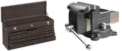 Kennedy - 1 Compartment 8 Drawer Tool Chest - 26-3/4" Wide x 8-1/2" Deep x 13-5/8" High, Steel, Brown - USA Tool & Supply